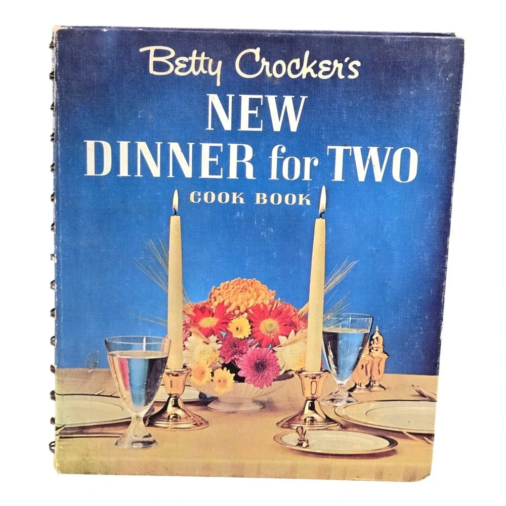 Betty Crocker New Dinner for Two Cook Book Vintage 1964 Spiral Bound Blue Retro